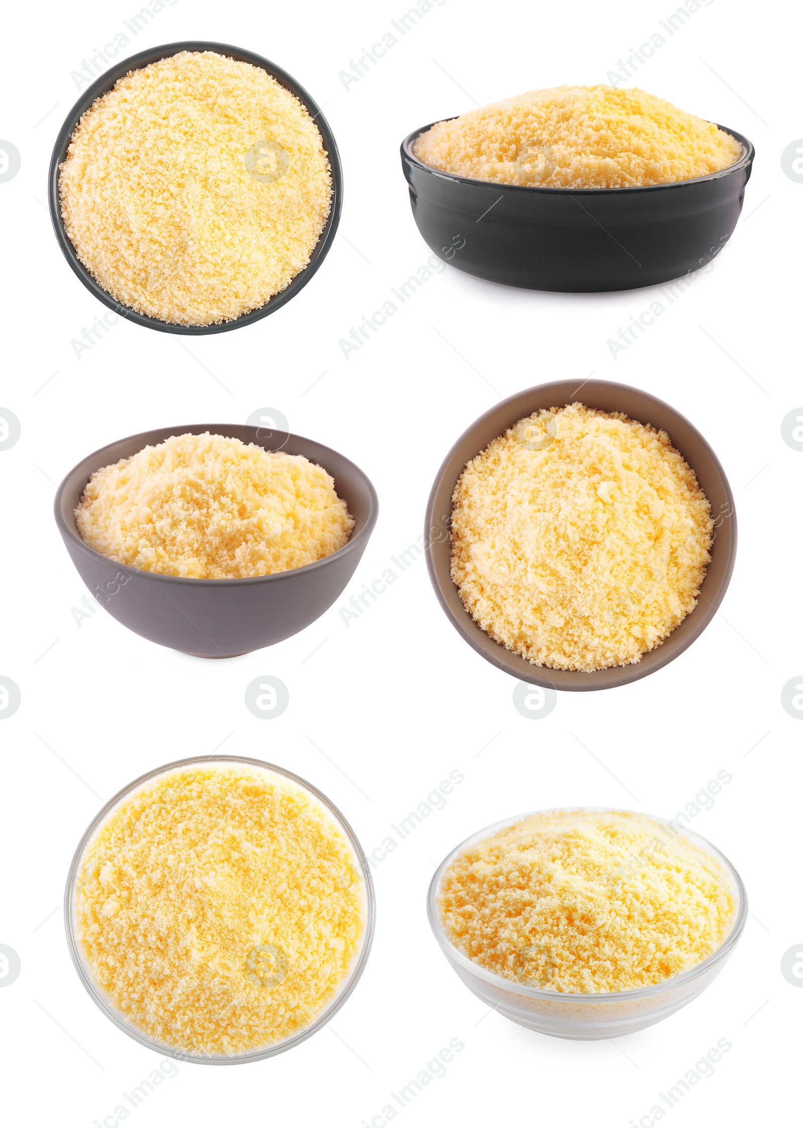 Image of Set with delicious parmesan cheese on white background