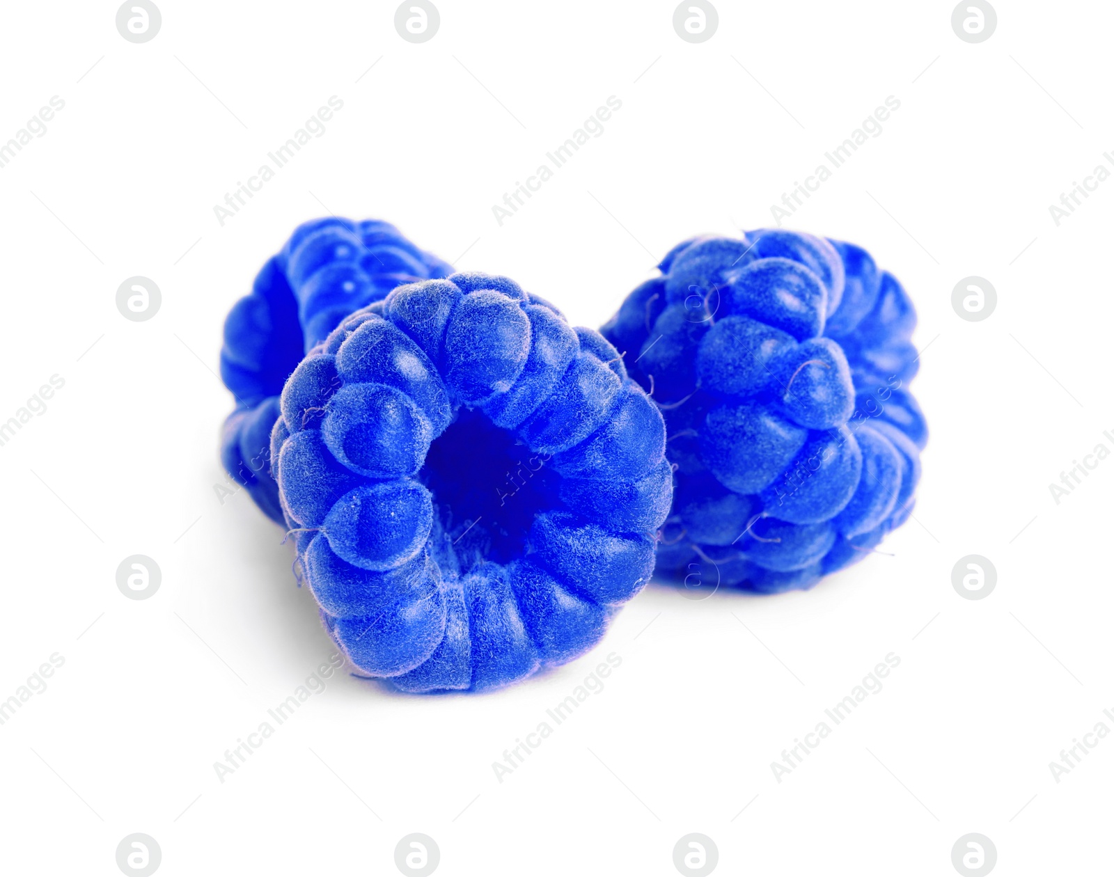 Image of Fresh tasty blue raspberries isolated on white