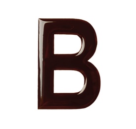 Photo of Letter B made of chocolate on white background