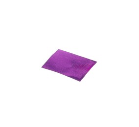 Piece of purple confetti isolated on white