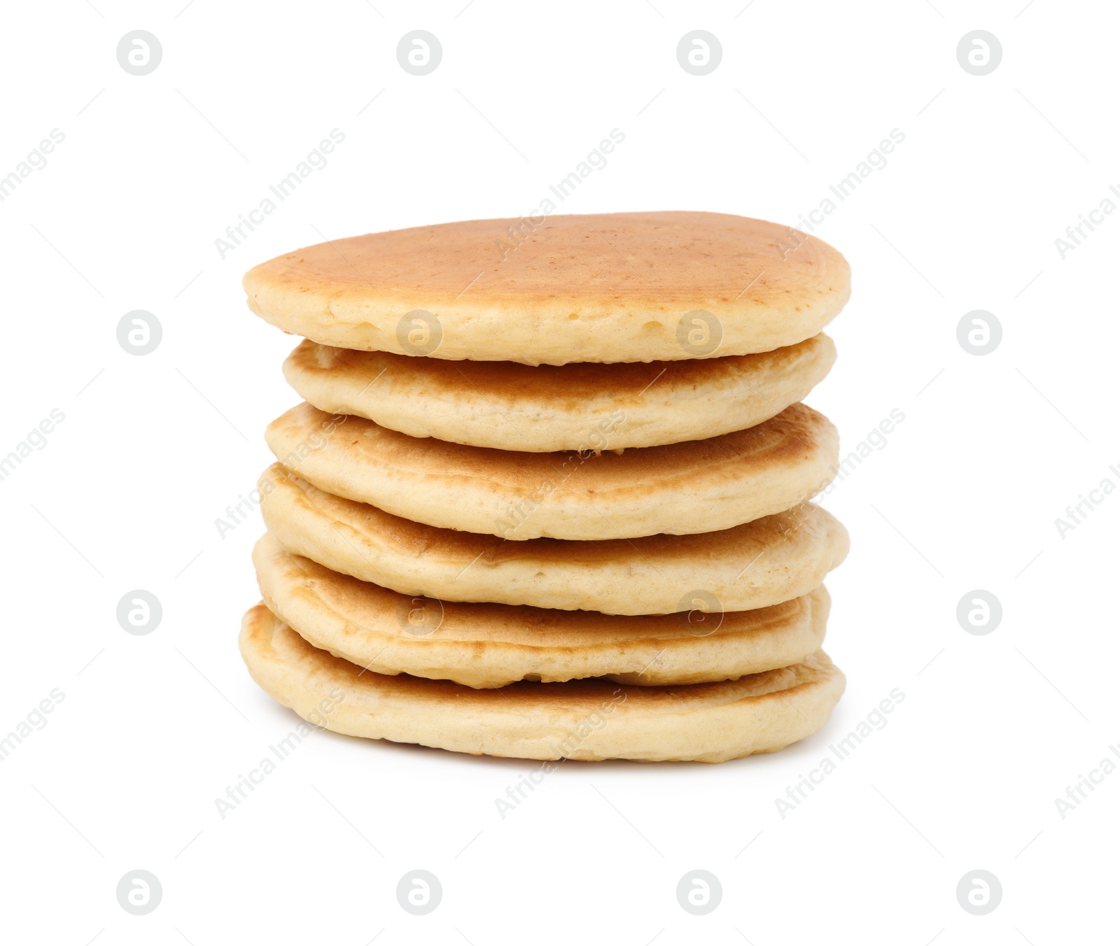 Photo of Stack of tasty pancakes isolated on white