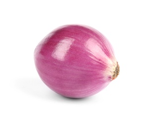 Photo of Fresh whole red onion on white background