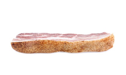 Photo of One piece of raw pork belly isolated on white