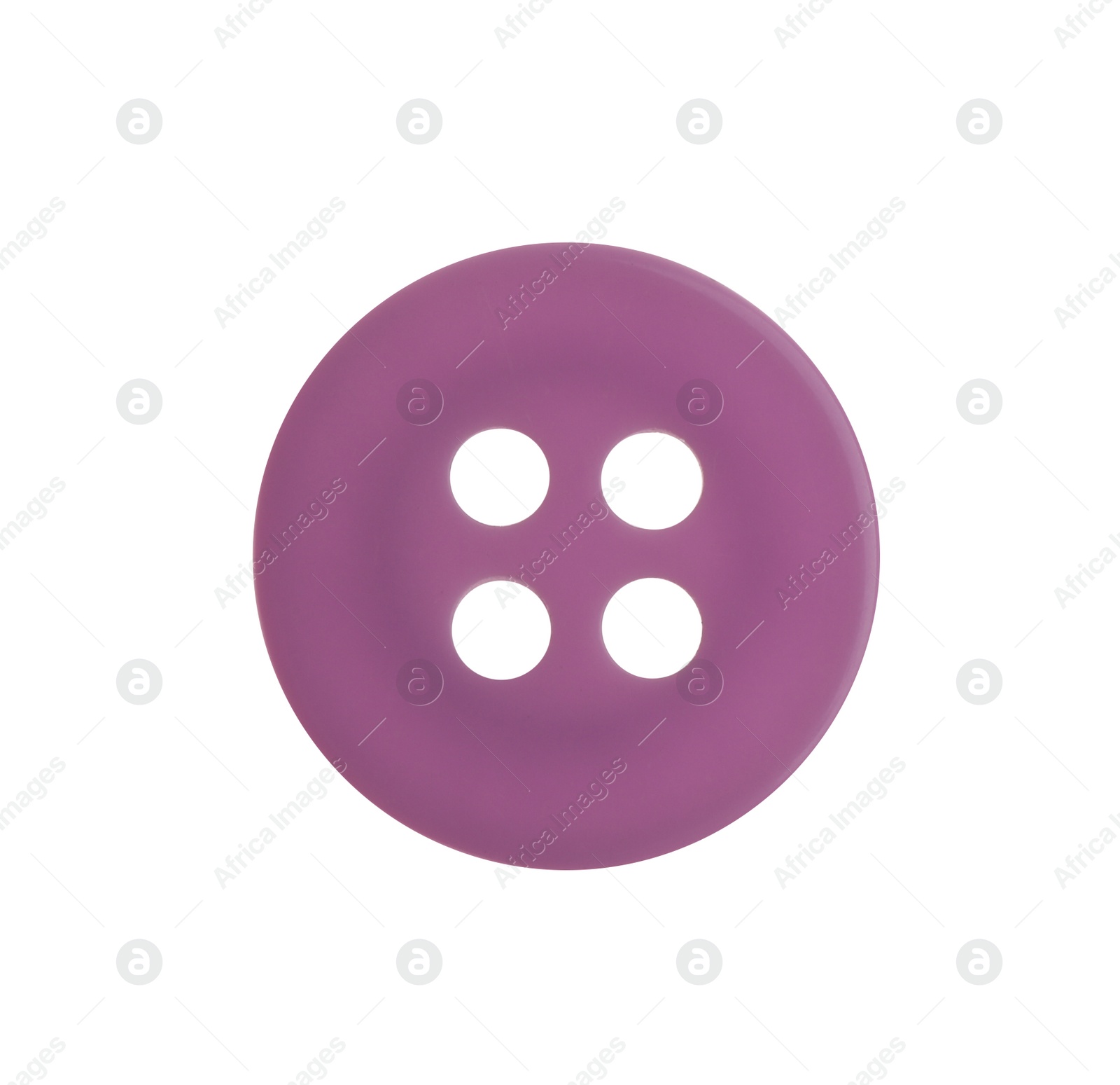 Photo of Purple plastic sewing button isolated on white