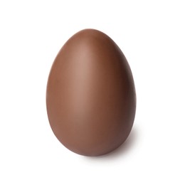 Photo of One tasty chocolate egg isolated on white
