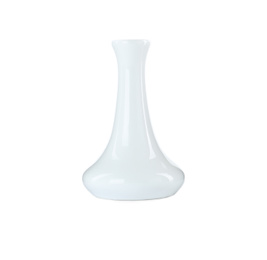 Stylish empty ceramic vase isolated on white