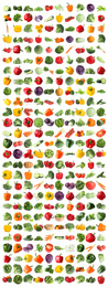 Image of Set of fresh ripe vegetables on white background