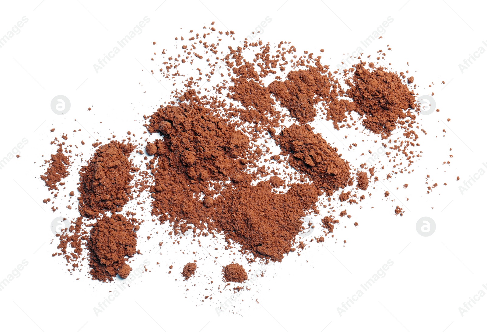 Photo of Cocoa powder on white background