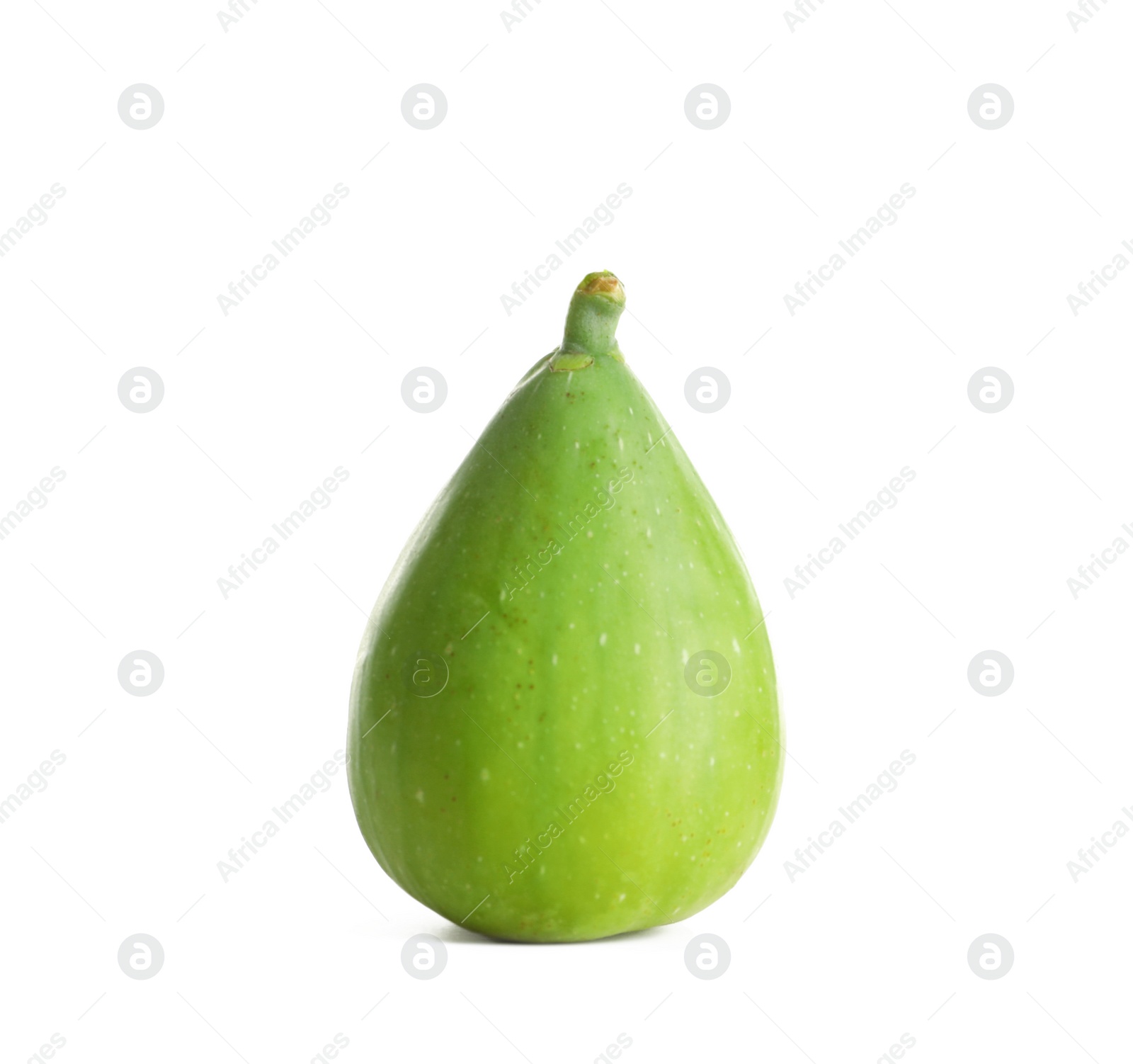 Photo of Fresh green fig isolated on white. Tropical fruit