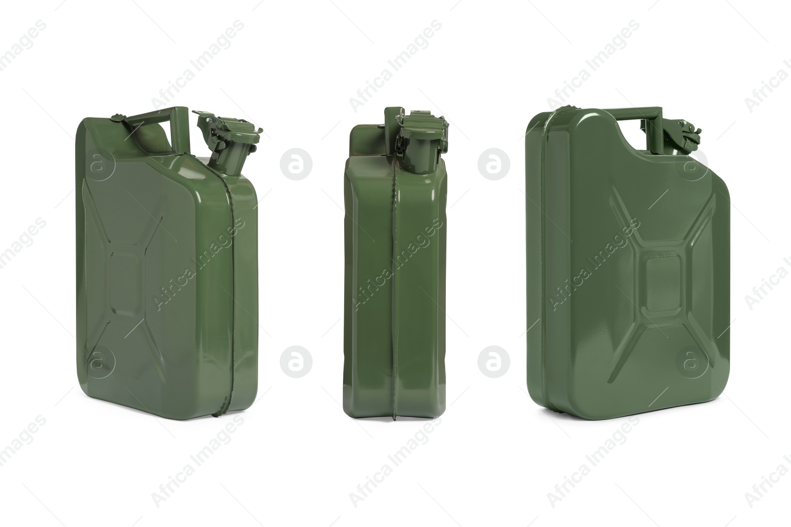 Image of Metal canister on white background, different sides