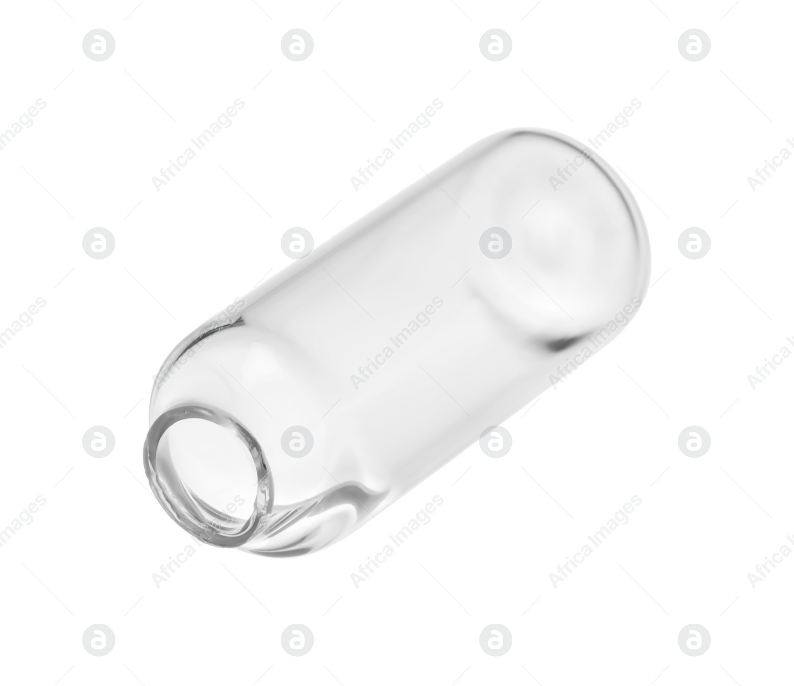 Photo of Open empty glass ampoule isolated on white