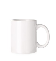 Photo of Ceramic mug isolated on white. Mockup for design
