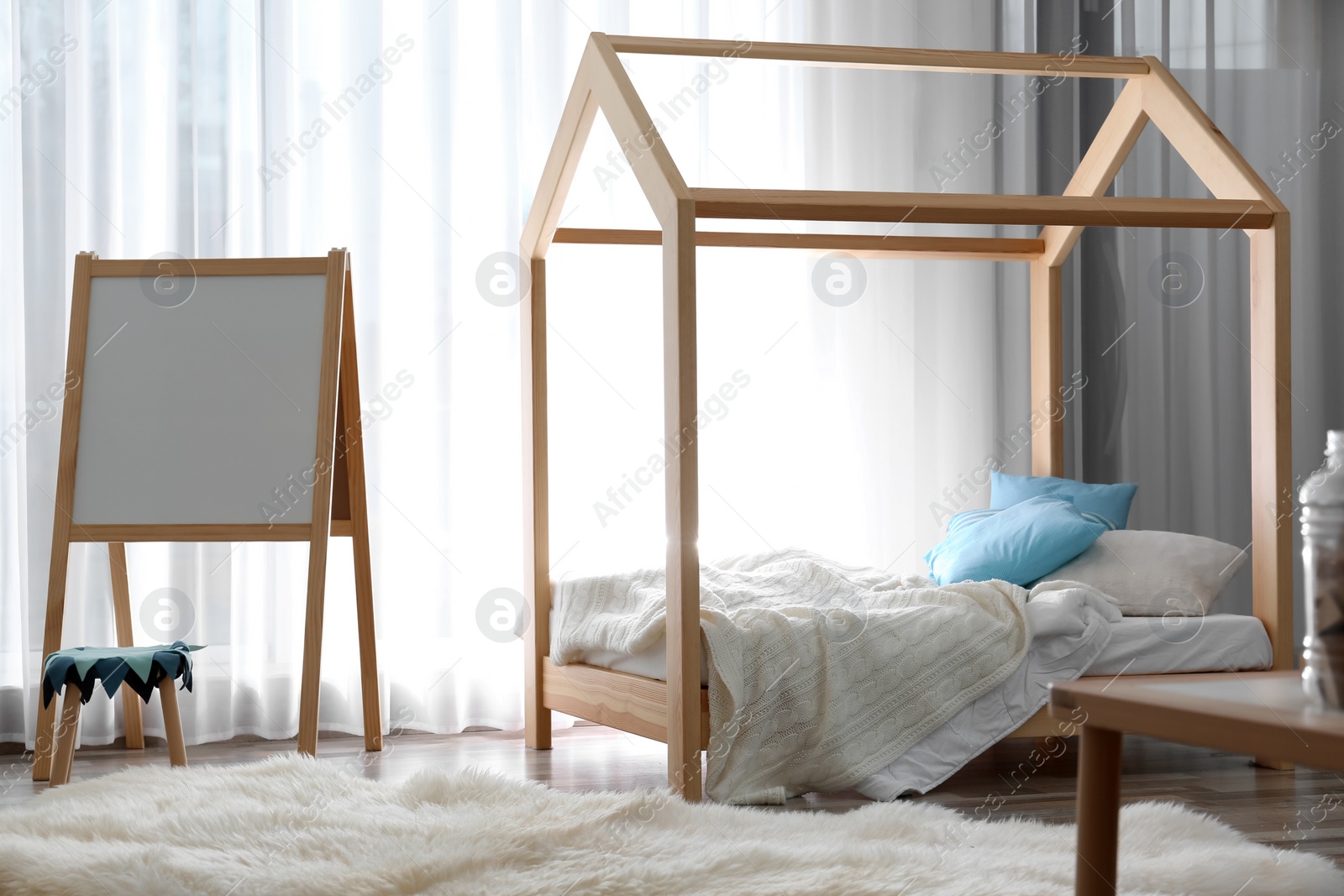 Photo of Modern child room interior setting. Idea for home design