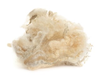 Heap of raw wool isolated on white