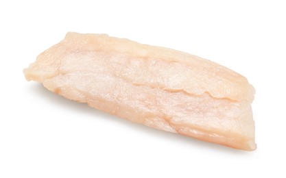 Piece of raw cod fish isolated on white