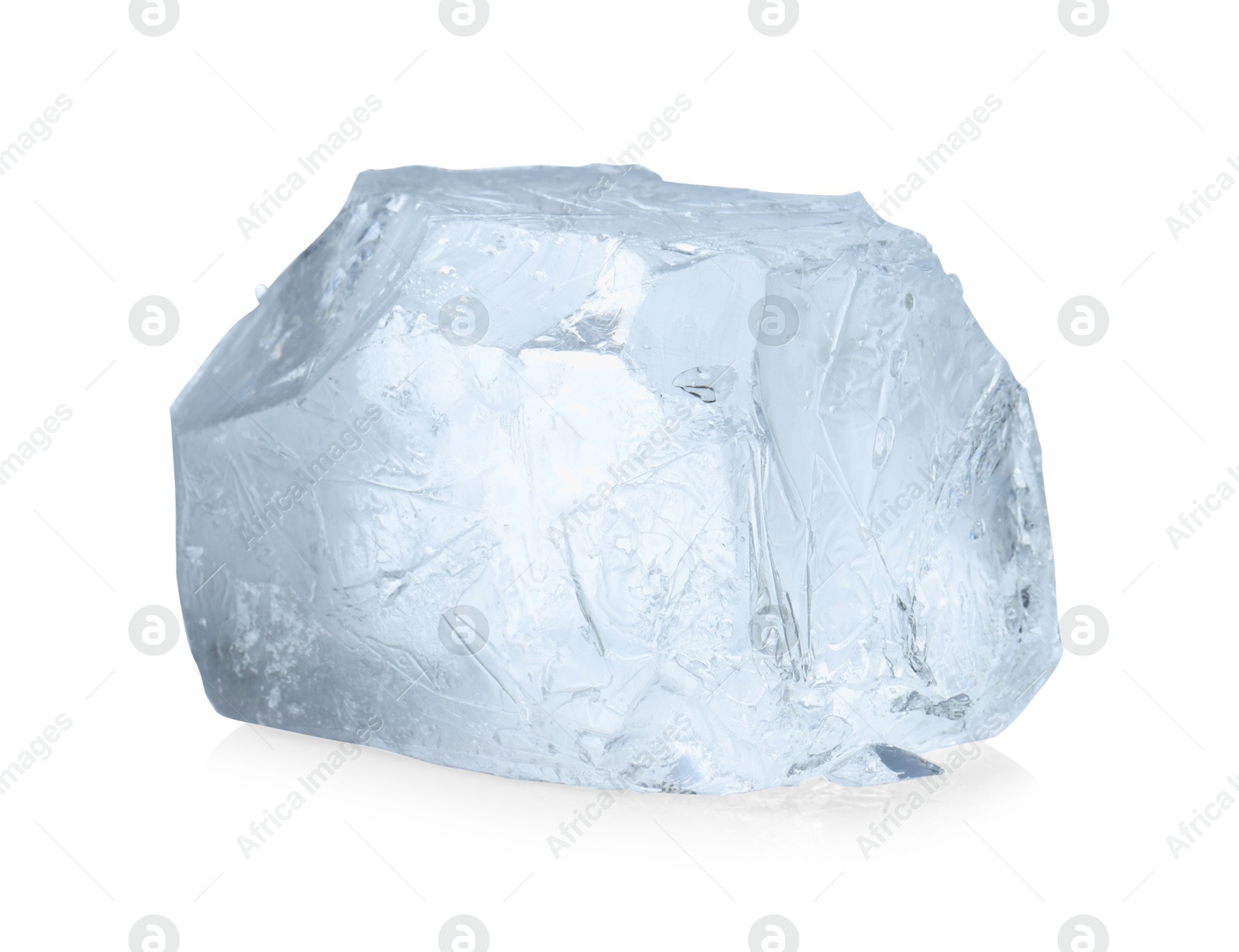 Photo of One piece of clear ice isolated on white