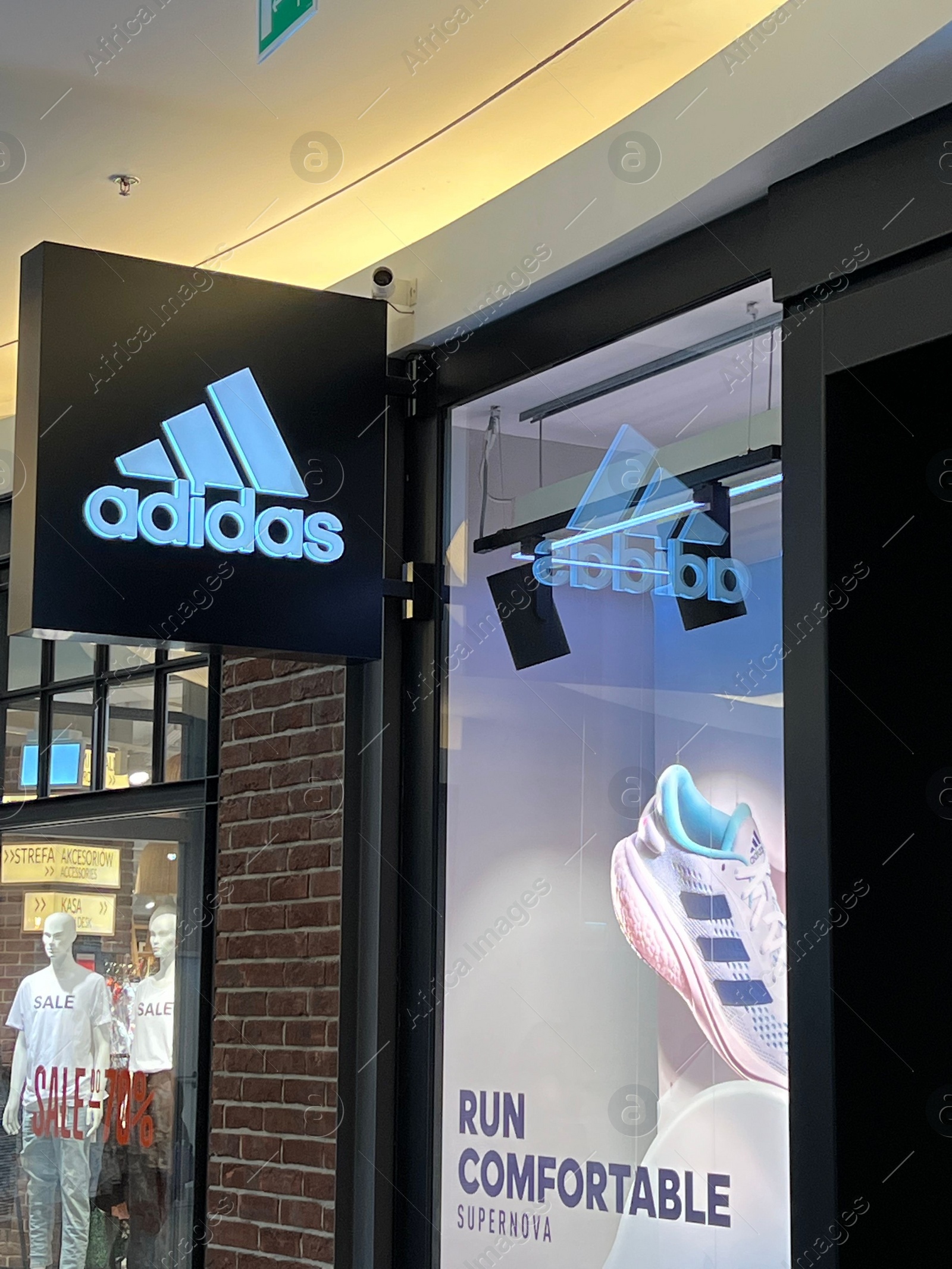 Photo of WARSAW, POLAND - JULY 17, 2022: Adidas store in shopping mall