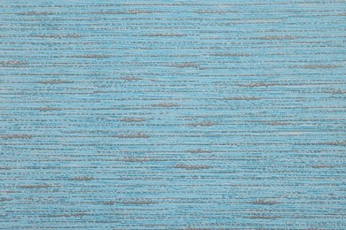 Photo of Stylish light blue wallpaper as background, closeup view