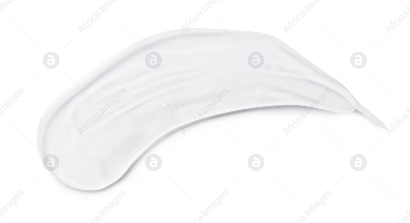 Photo of Sample of transparent shower gel on white background, top view