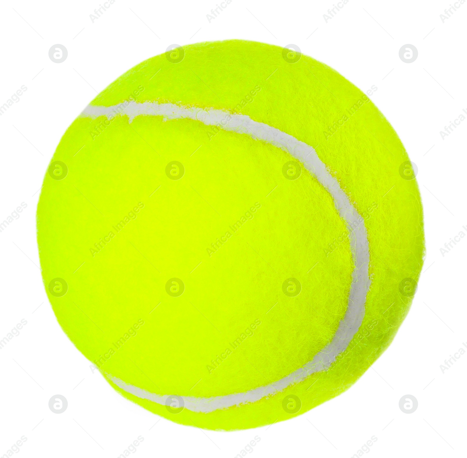 Photo of One tennis ball isolated on white. Sport equipment