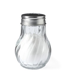 Photo of Salt shaker isolated on white. Kitchen utensil