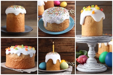 Image of Collage with photos of traditional Easter cakes
