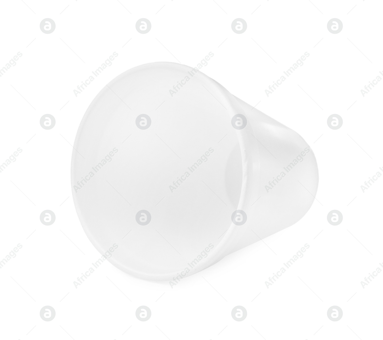 Photo of One clean styrofoam cup isolated on white