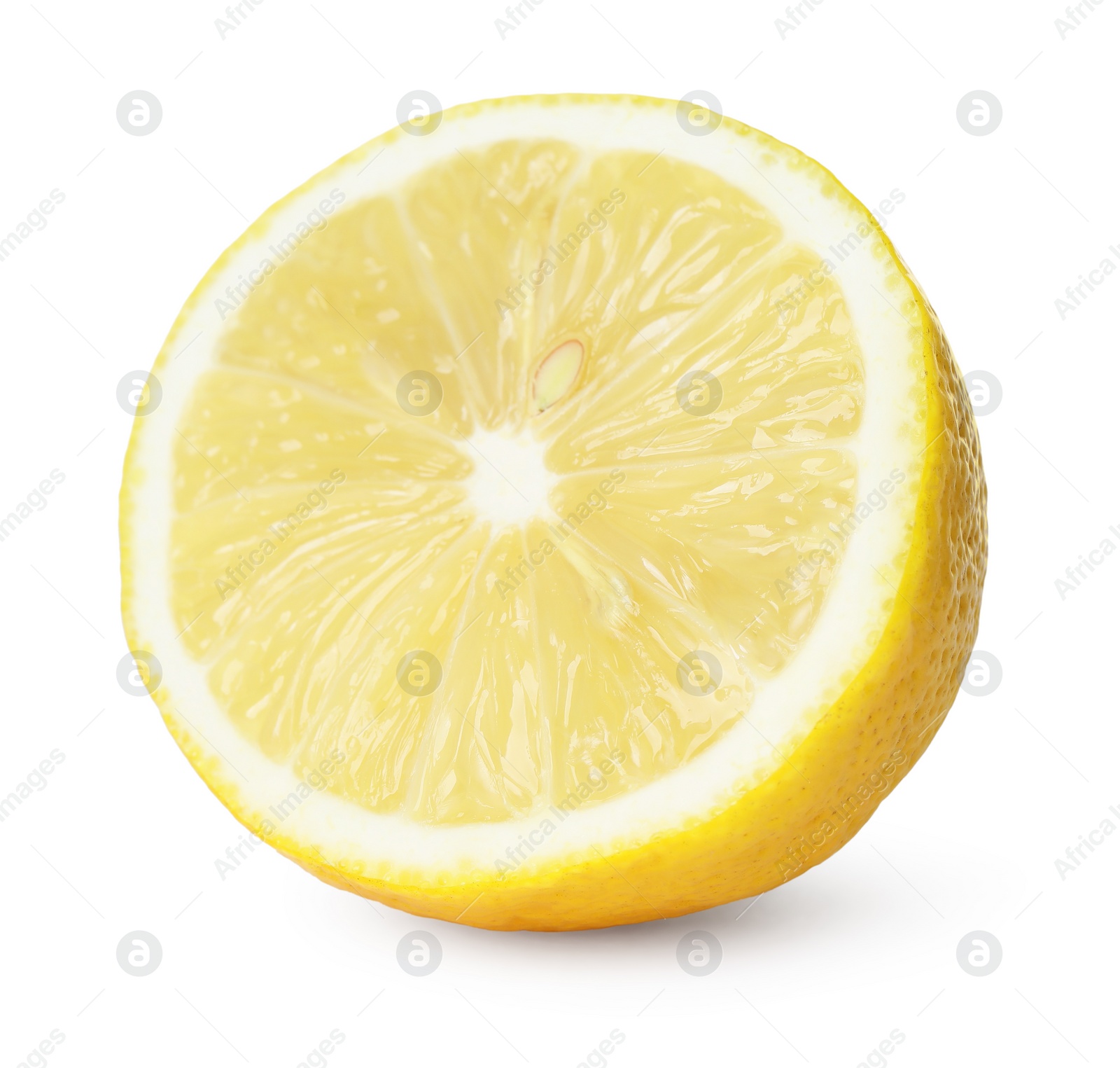 Photo of Half of fresh lemon isolated on white