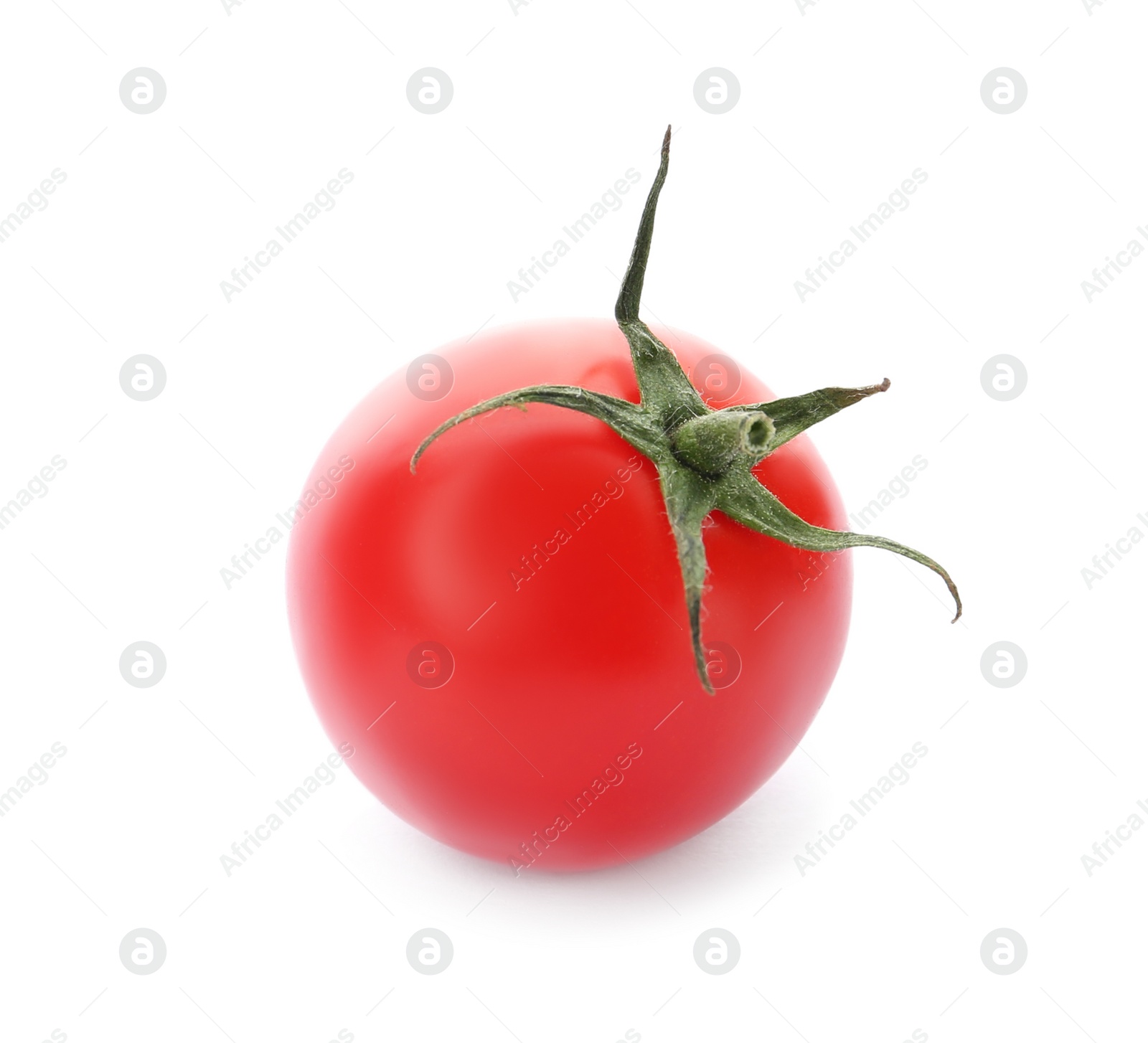 Photo of Fresh ripe red cherry tomato on white background