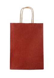 Blank red paper bag on white background. Space for design