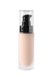 Bottle of skin foundation isolated on white. Makeup product