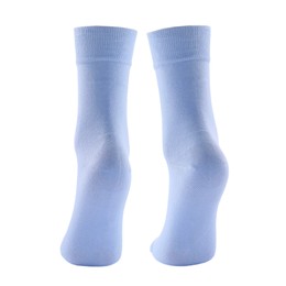 Image of Pair of light blue socks isolated on white