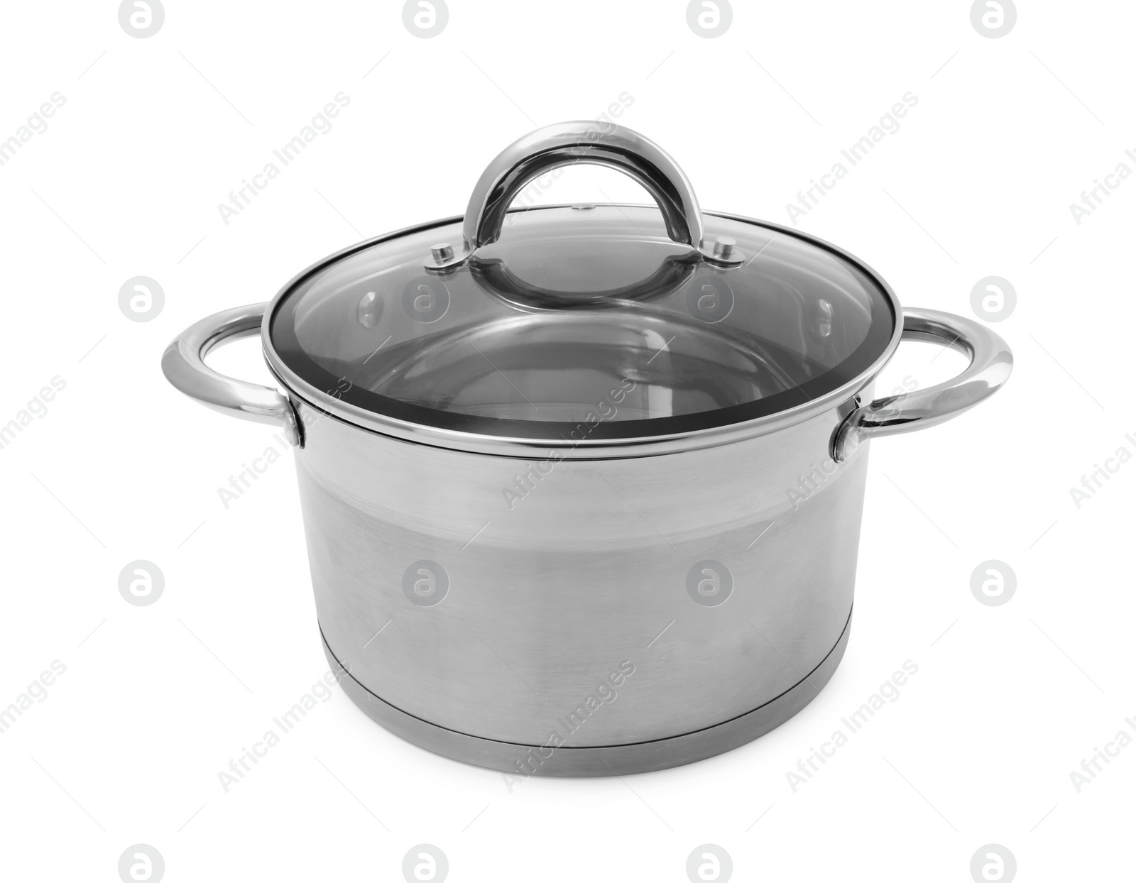 Photo of One new pot with lid isolated on white