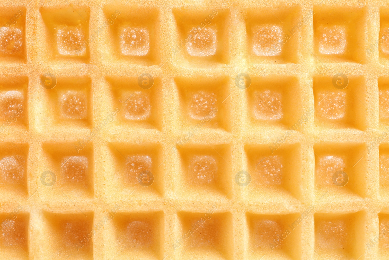 Photo of Delicious waffle for breakfast as background, closeup