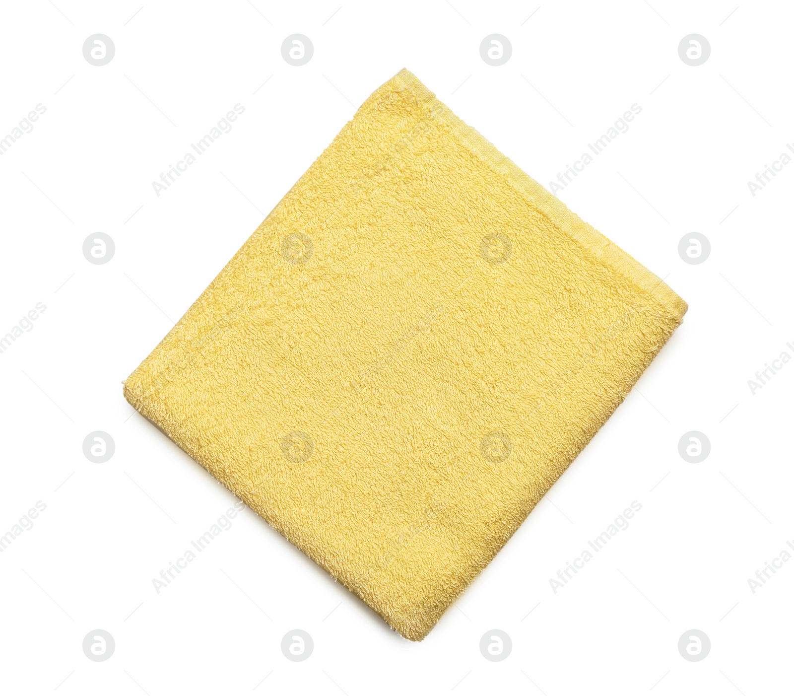 Photo of Clean soft towel on white background