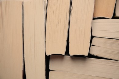 Collection of different books as background, closeup