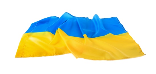 Photo of National flag of Ukraine isolated on white