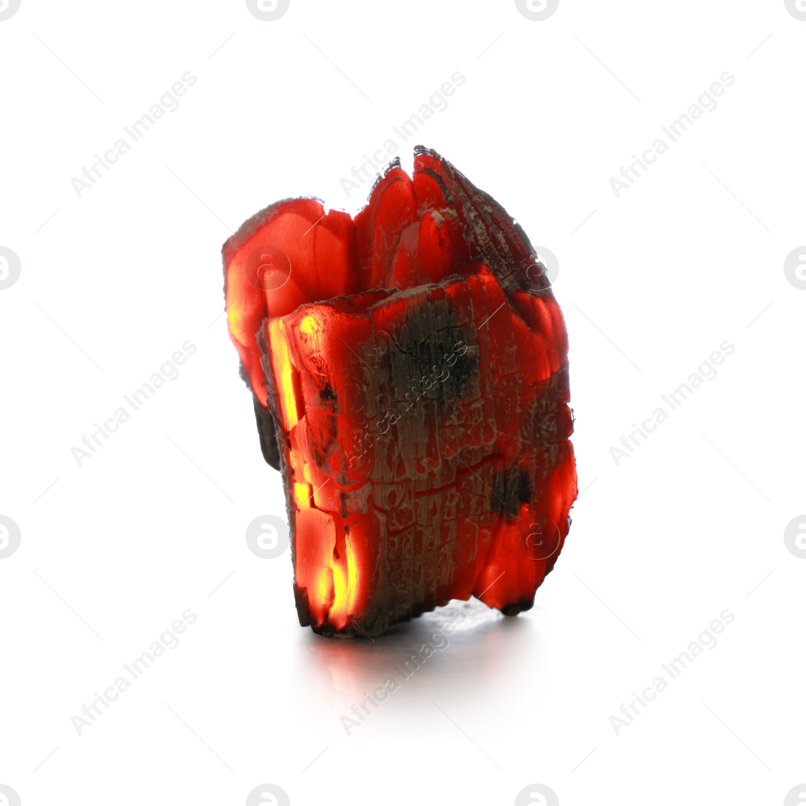 Photo of Piece of smoldering coal isolated on white