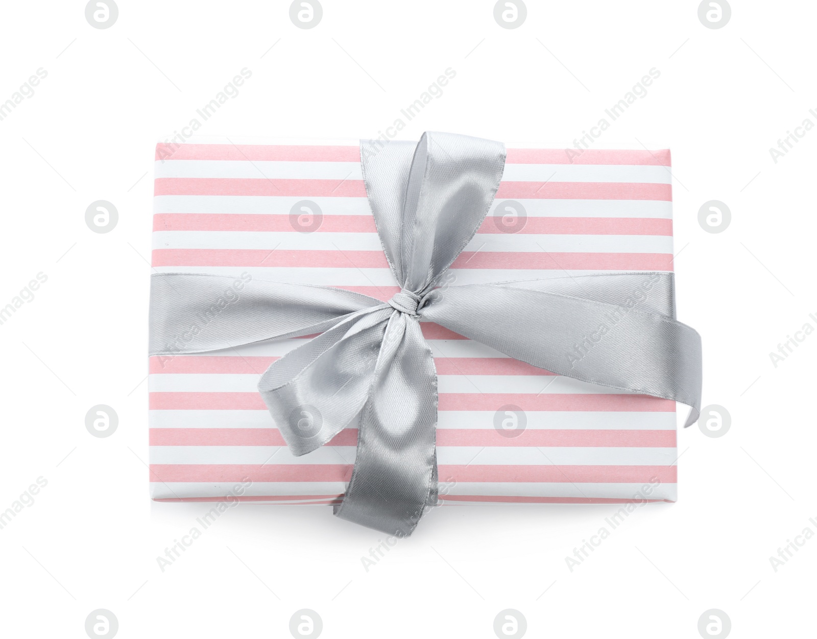 Photo of Elegant gift box with bow on white background