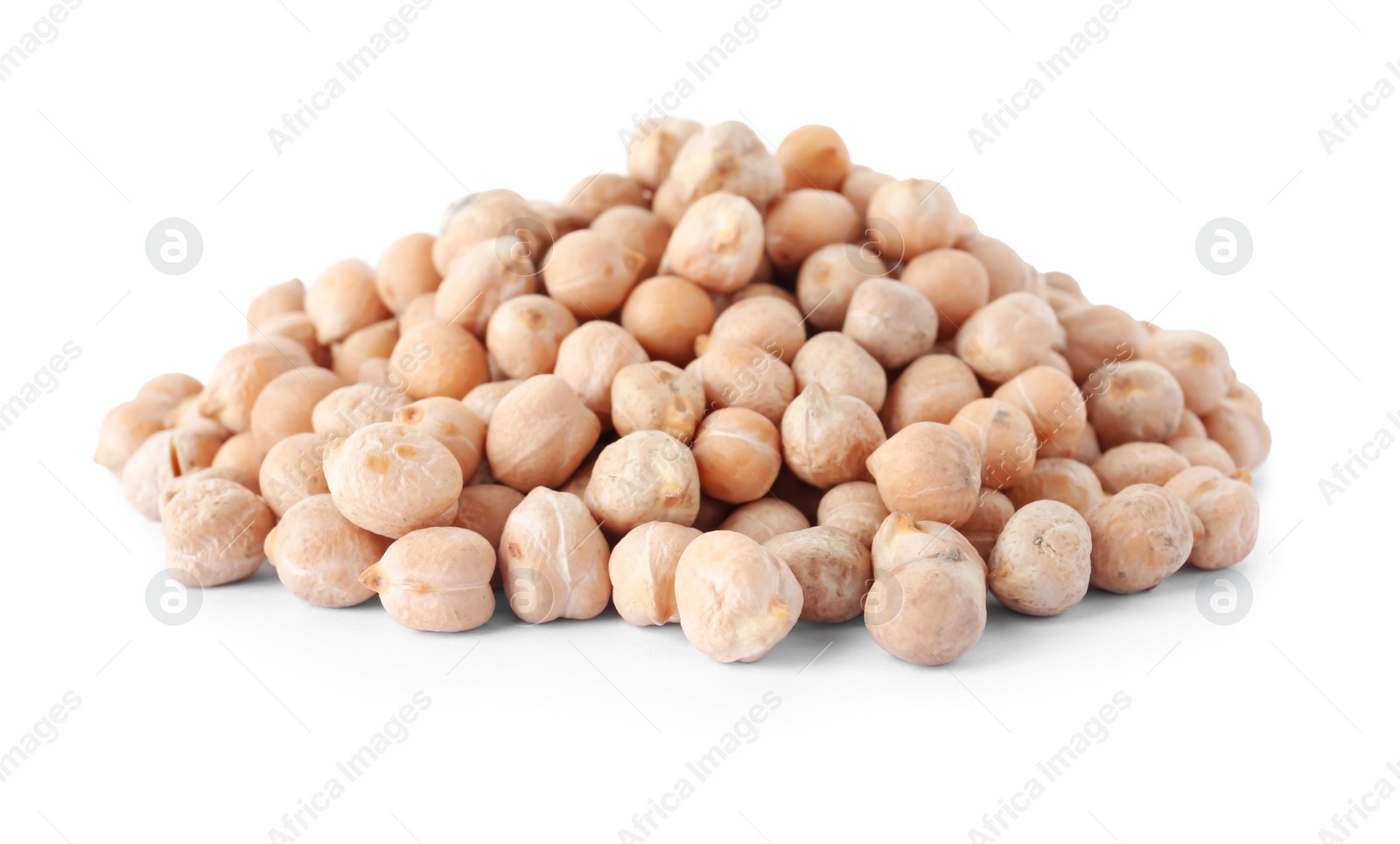 Photo of Pile of dried peas on white background