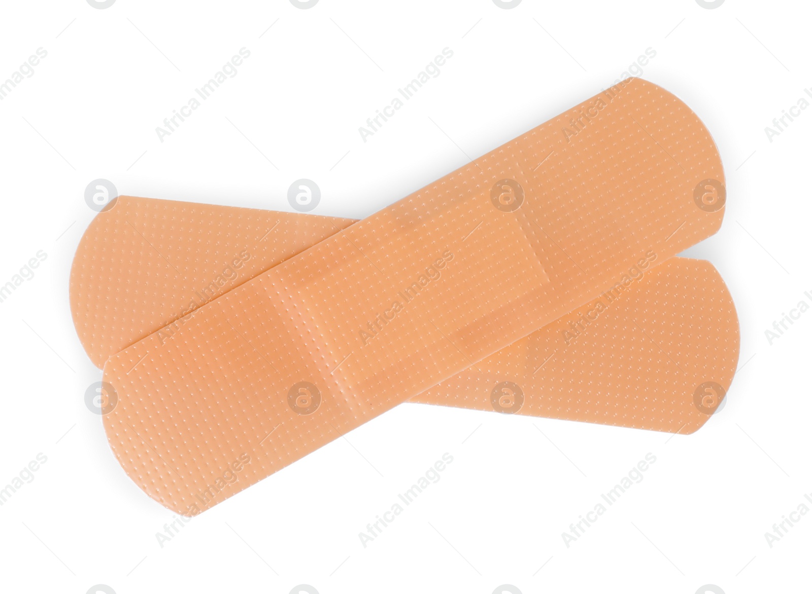 Photo of Medical adhesive bandages isolated on white, top view