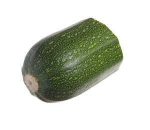 Photo of Piece of green ripe zucchini isolated on white