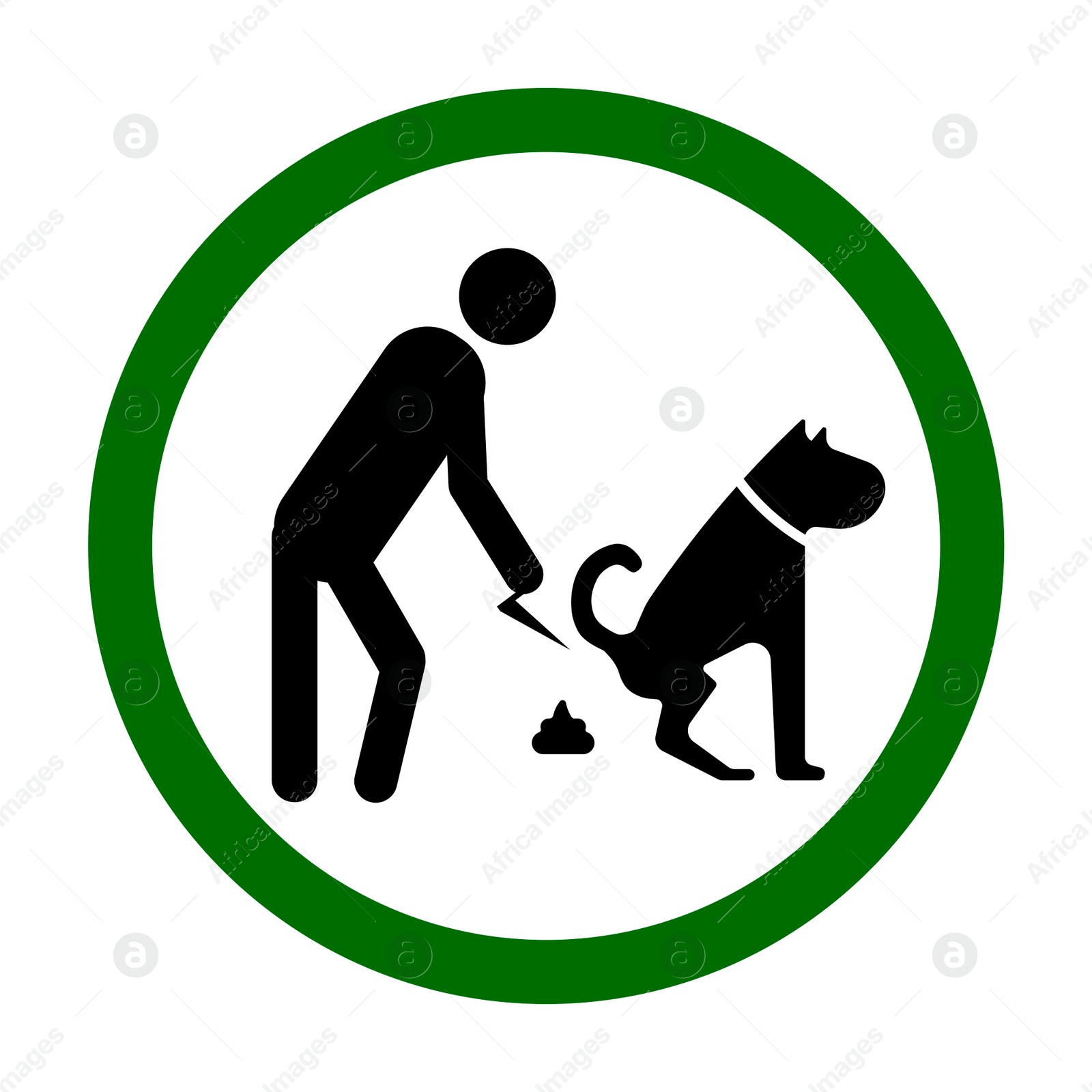 Illustration of Sign PLEASE CLEAN UP AFTER YOUR DOGS on white background. Illustration