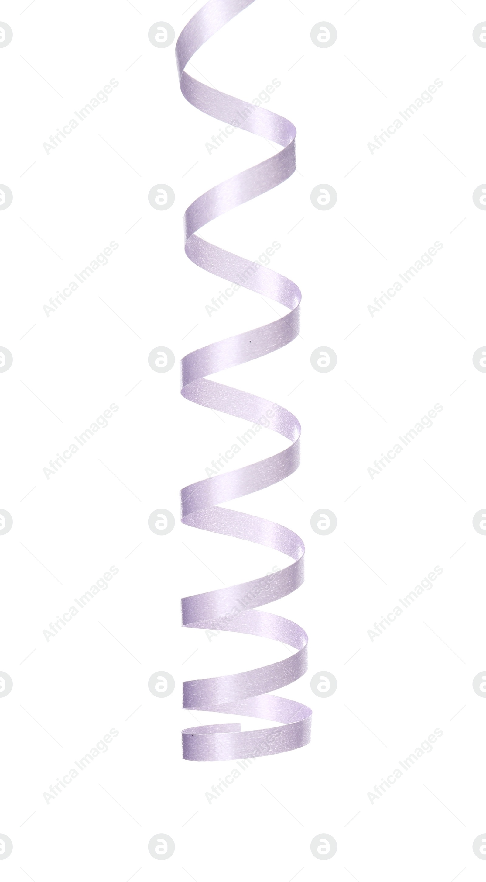 Photo of Violet serpentine streamer isolated on white. Party element