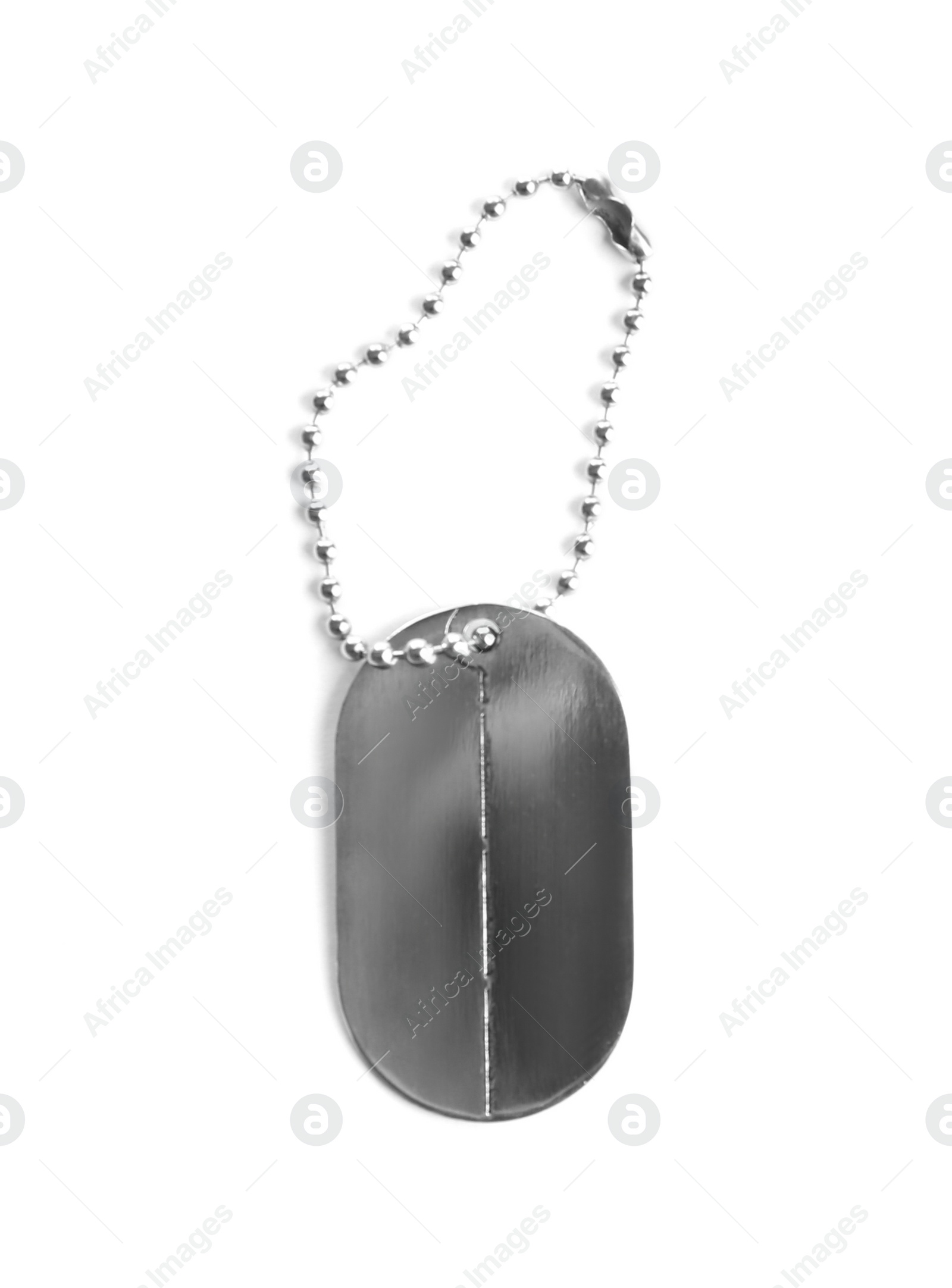 Photo of Blank military ID tag isolated on white