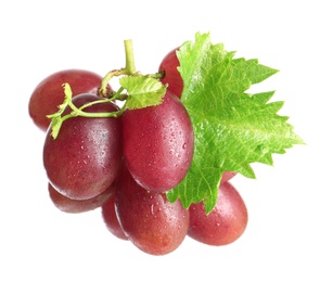 Fresh ripe juicy grapes isolated on white