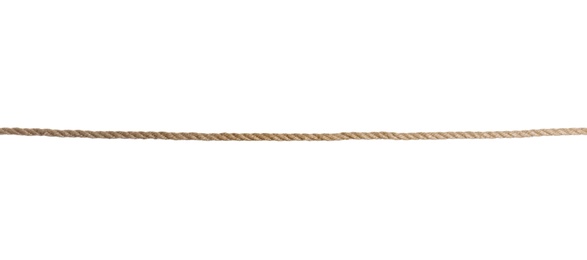 Photo of Old rope on white background. Simple design