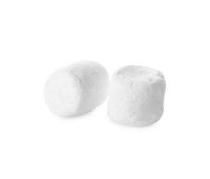 Delicious sweet puffy marshmallows isolated on white