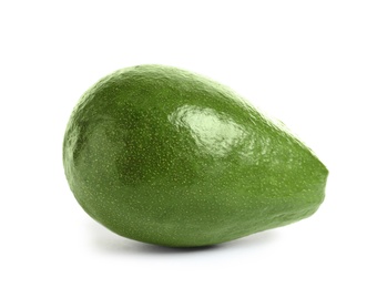 Ripe fresh avocado on white background