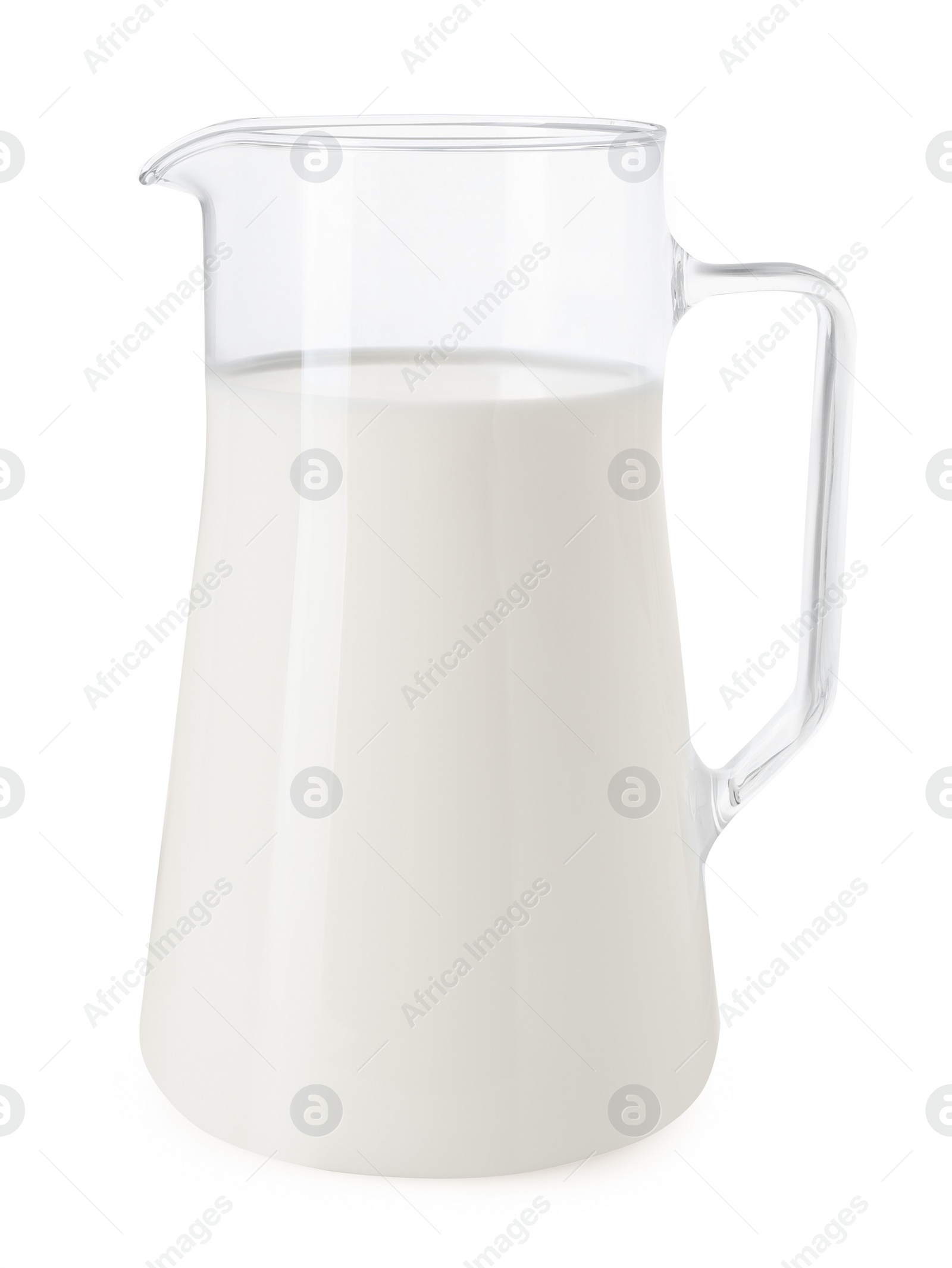 Photo of One jug of fresh milk isolated on white